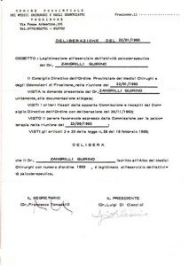 Dott. Quirino Zangrilli - abilitazione alla psicoterapia